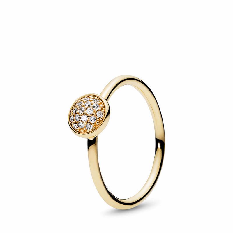 Pandora Dazzling Droplet Promise Ring - Yellow Gold 14 K/Cubic Zirconia - Canada | AT8029BW